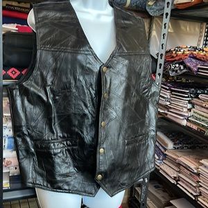 Italian Stone Patchwork Leather Vest